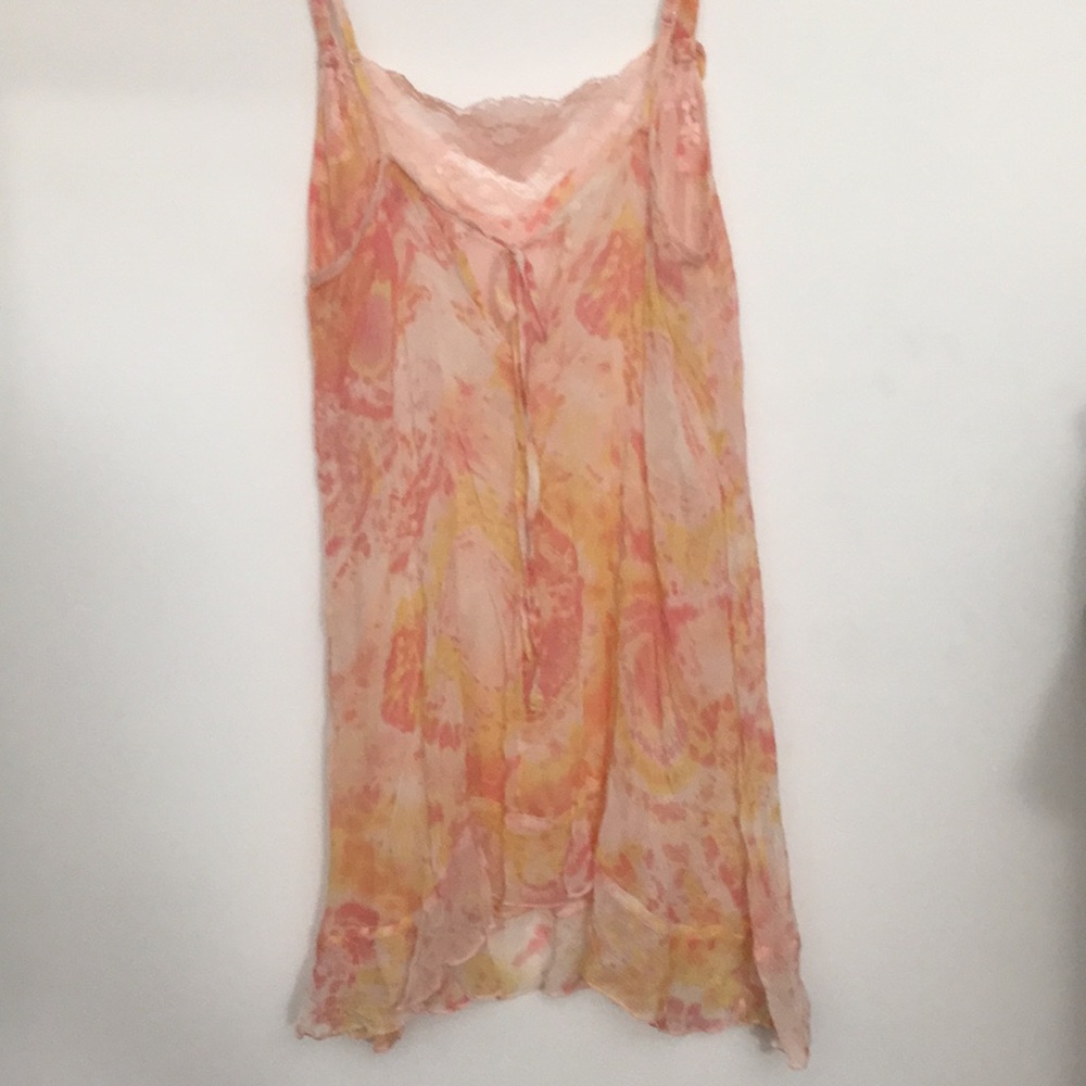 NWOT tie dye floral silk VS mesh dress - Picture 2 of 4
